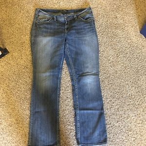 Silver bootcut western detailed blue jeans